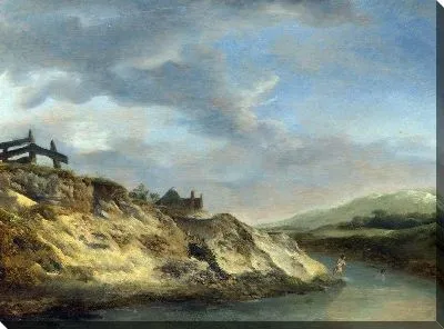 Картина Поток в Дюнах, с Двумя Купальщиками (A Stream in the Dunes, with Two Bathers)