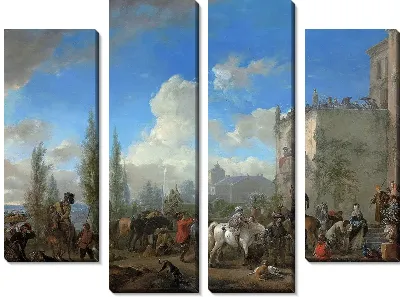 Картина Отъезд охотничьей стороны (The departure of a hunting party)