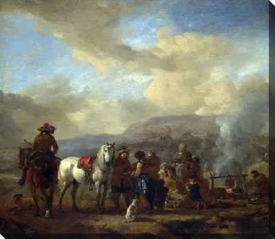 Картина Два Всадника в цыганской Лагерной стоянке (Two Horsemen at a Gipsy Encampment)
