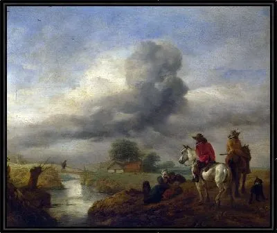 Картина Два Vedettes на Часах Потоком (Two Vedettes on the Watch by a Stream)