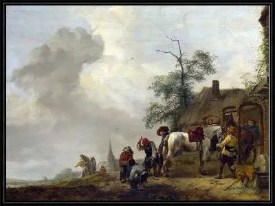 Лошадь, являющаяся Обутым вне Деревенской Кузницы (A Horse being Shod outside a Village Smithy)