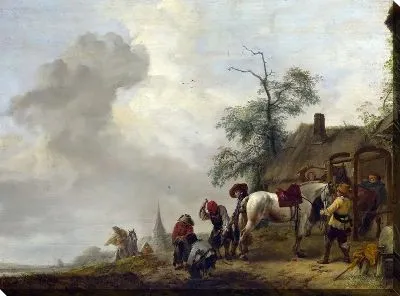 Лошадь, являющаяся Обутым вне Деревенской Кузницы (A Horse being Shod outside a Village Smithy)