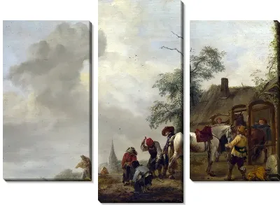 Лошадь, являющаяся Обутым вне Деревенской Кузницы (A Horse being Shod outside a Village Smithy)