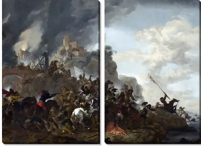 Конница, делающая Вылазку из Форта на Холме (Cavalry making a Sortie from a Fort on a Hill)