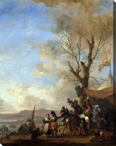 Картина Кавалеристы остановились в Кабине Сатлера (Cavalrymen halted at a Sutler's Booth)