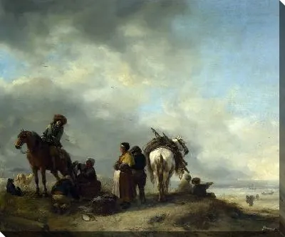 Картина Побережье с Торговками рыбой, предлагающими Рыбе (Seashore with Fishwives offering Fish)