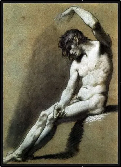 Картина Академия усаженного голого человека (Academie d'homme nu assis)