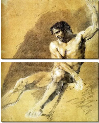 Картина Академия усаженного голого человека (Academie d'homme nu assis)