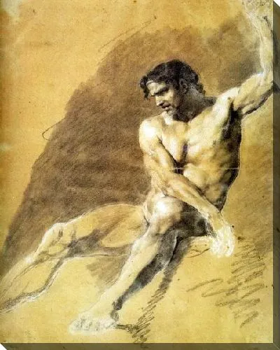Картина Академия усаженного голого человека (Academie d'homme nu assis)