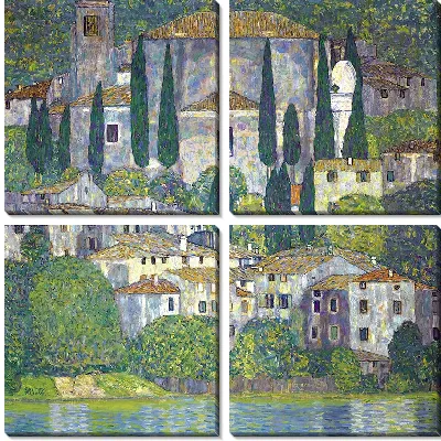 Картина Церковь в Кассоне – Пейзаж с кипарисами