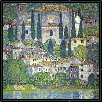 Картина Церковь в Кассоне – Пейзаж с кипарисами