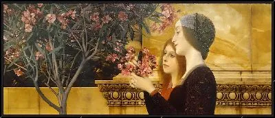 Картина Две девушки с кустом олеандра (ок. 1890-1892)