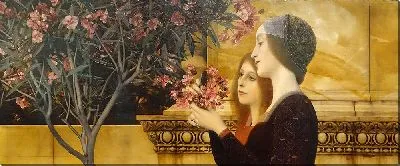 Картина Две девушки с кустом олеандра (ок. 1890-1892)