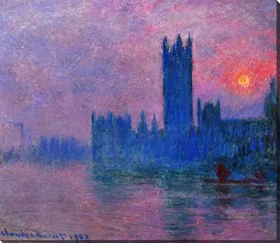 Картина Здание парламента, закат-2