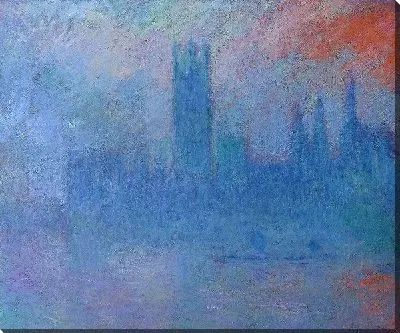 Картина Здание парламента в тумане