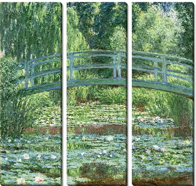 Картина Японский пешеходный мост и пруд с водяными лилиями, Живерни - 2