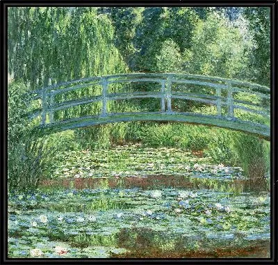 Картина Японский пешеходный мост и пруд с водяными лилиями, Живерни - 2