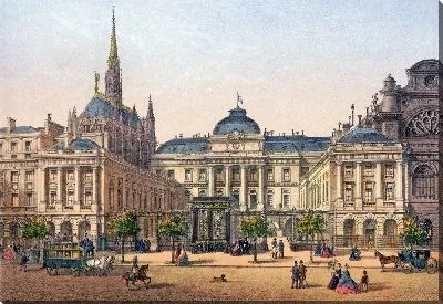 Картина Париж. Дворец правосудия и др. Чапель (1870-1879)