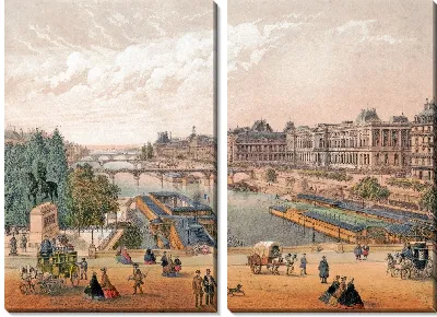 Картина Париж. Лувр и Тюильри на приз дю Пон-Нёф (1870-1879)