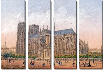 Картина Париж. Собор Парижской Богоматери (1870-1879)