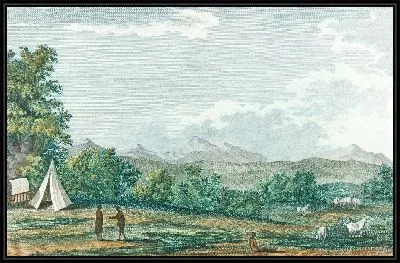 Лагерь Jager-Kraal dans le pays d'Auteniquois (18 век)