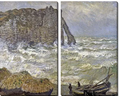 Картина Этрета, бурное море, 1883 г.