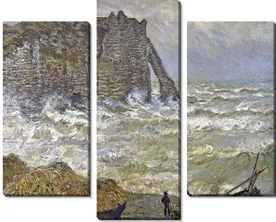 Картина Этрета, бурное море, 1883 г.