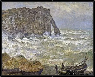 Картина Этрета, бурное море, 1883 г.