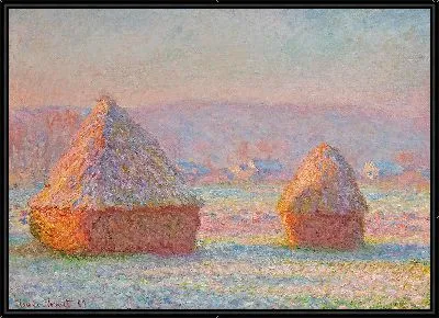 Картина Стога зерна, эффект белого инея