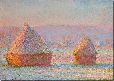 Картина Стога зерна, эффект белого инея