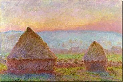 Картина Стога зерна в Живерни, вечернее солнце