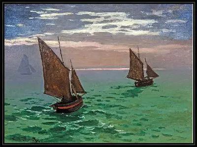 Картина Рыболовные лодки в море