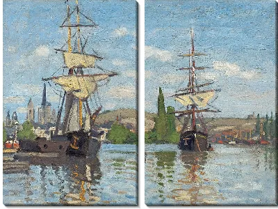 Картина Корабли, плывущие по Сене в Руане