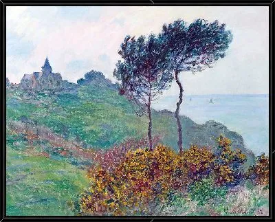 Картина Церковь в Варенжвиле, пасмурная погода