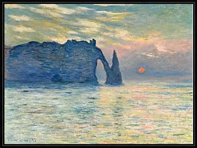 Картина Утес, Этрета, Закат