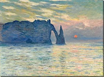 Картина Утес, Этрета, Закат