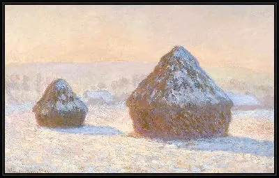 Картина Стога пшеницы, Эффект снега, Утро