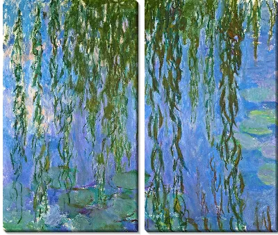 Картина Водяные лилии и ветки ивы