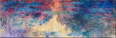 Картина Пруд с водяными лилиями вечером