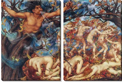 Картина Борей и опавшие листья (1910)