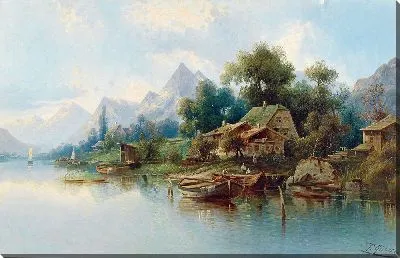 Картина Большое горное озеро