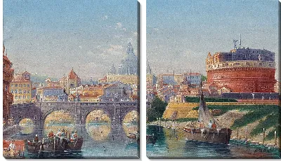 Картина Рим, Вид на Замок Святого Ангела (2)