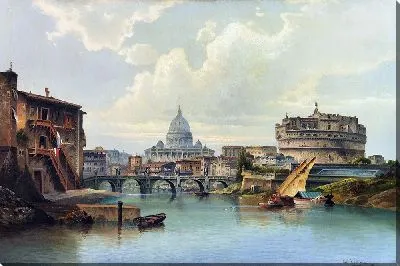 Картина Вид на Рим со святым Петром и замком Сант-Анджело (1885 г.)