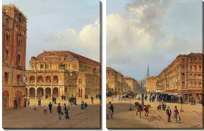 Вид на Венскую государственную оперу (1880 г.)