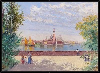 Картина Венеция, вид на Сан-Джорджо с Джардини.