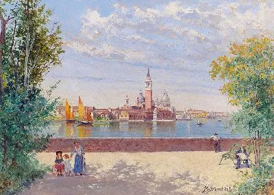 Картина Венеция, вид на Сан-Джорджо с Джардини.