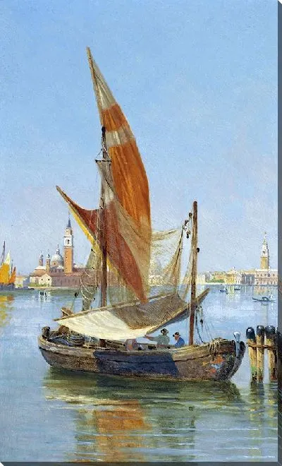 Картина Рыбацкие лодки в лагуне, Венеция