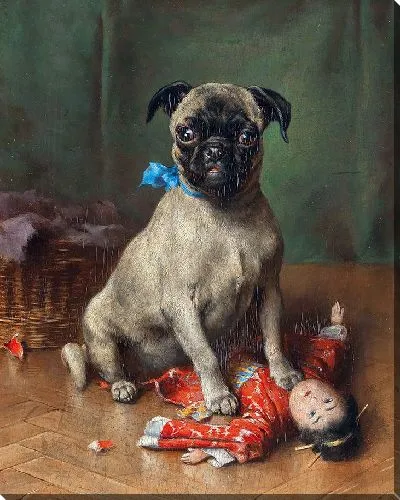 Картина Мопс с японской куклой (1898)