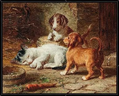 Картина Щенки проснулись (1884)