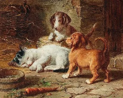 Картина Щенки проснулись (1884)